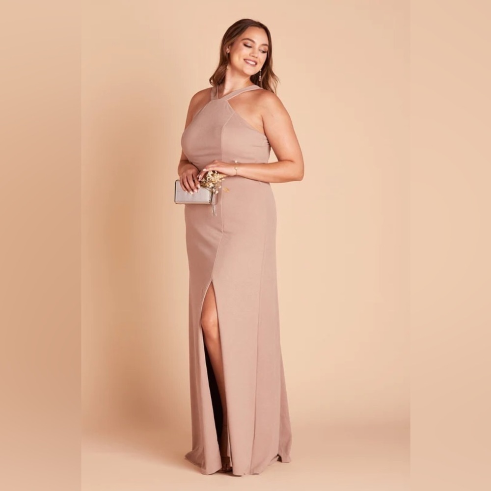BIRDY GREY Gene Crepe Dress In Taupe - Picture 2 of 7